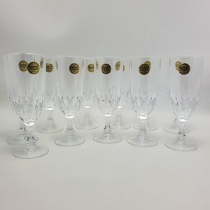 Vintage Cristal D'Arques France Genuine Crystal Wine Glasses 9 Sets